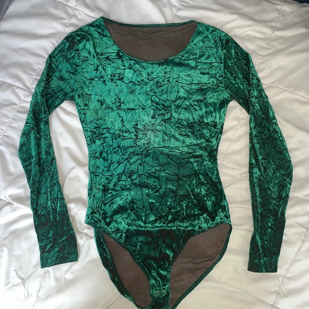 Vintage 90s beautiful crushed velvet bodysuit S